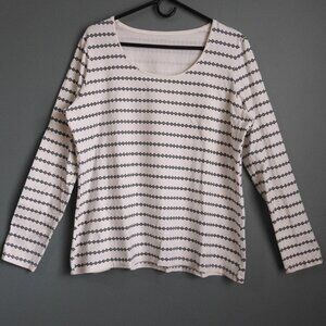 2/$13 Kim Rogers Women's Super Soft Long Sleeve Printed Crew Neck, Size Large